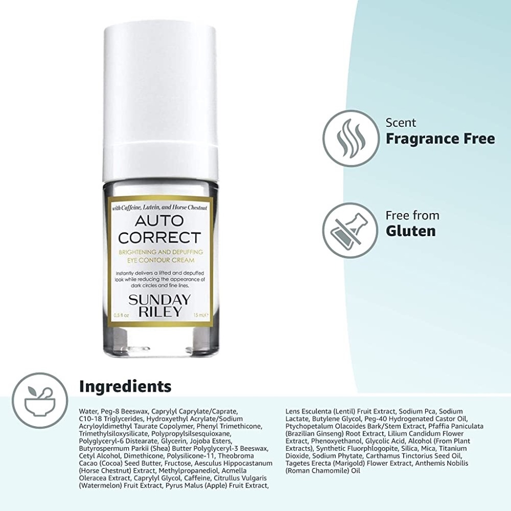 Sunday Riley Auto Correct Brightening + Depuffing Eye Cream for Dark Circles - Picture 4 of 9